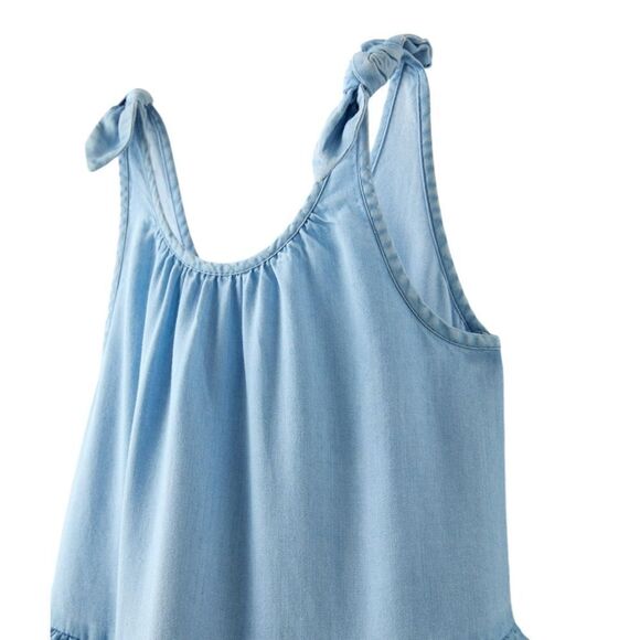 ZARA Kids | Blue | FLOWY DENIM DRESS - Picture 3 of 6